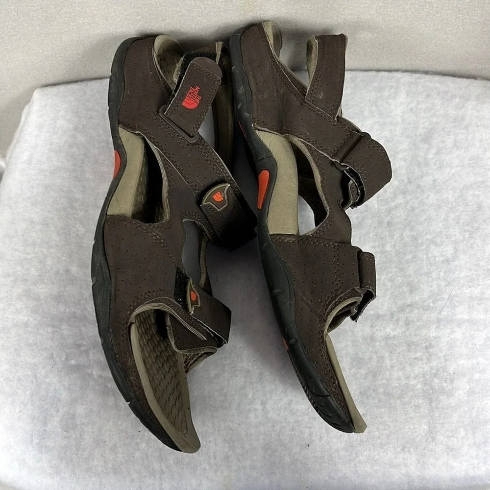The North Face Mens Leather Sandals‎ Adjustable Size 12 Brown Hiking
